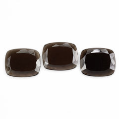 SMOKY QUARTZ TABLE CUT CUSHION CAB (FLAT)22X18MM 8.96 Cts.