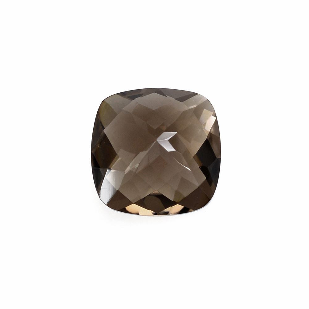 SMOKY QUARTZ CHECKER CUT CUSHION 11MM 4.85 Cts.