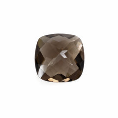 SMOKY QUARTZ CHECKER CUT CUSHION 11MM 4.85 Cts.