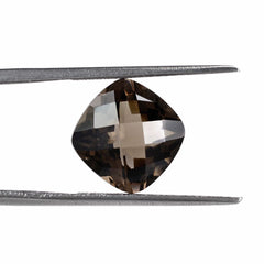 SMOKY QUARTZ CHECKER CUT CUSHION 11MM 4.85 Cts.