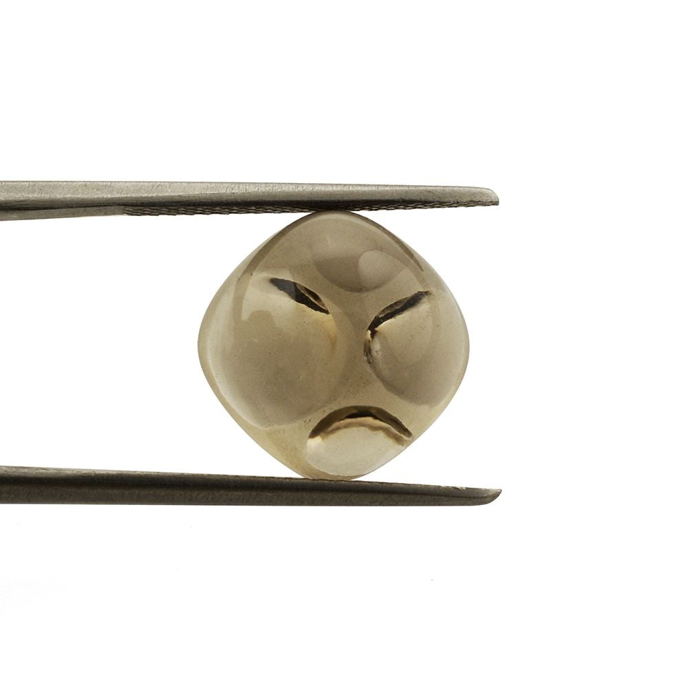 SMOKY QUARTZ SUPPER BUBBLE CUSHION CAB (WITH FRUSTED BOTTOM) 12MM 8.45 Cts.