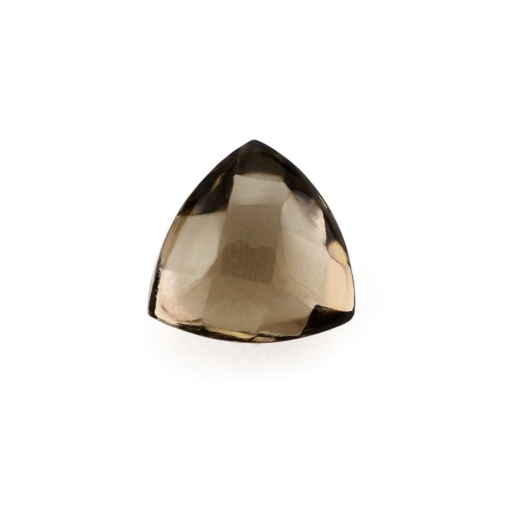 SMOKY QUARTZ BUFFTOP CHECKER CUT BACK TRILLION 10MM 3.38Cts.