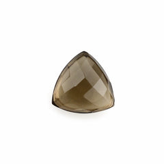 SMOKY QUARTZ BUFFTOP CHECKER CUT BACK TRILLION 10MM 3.38Cts.