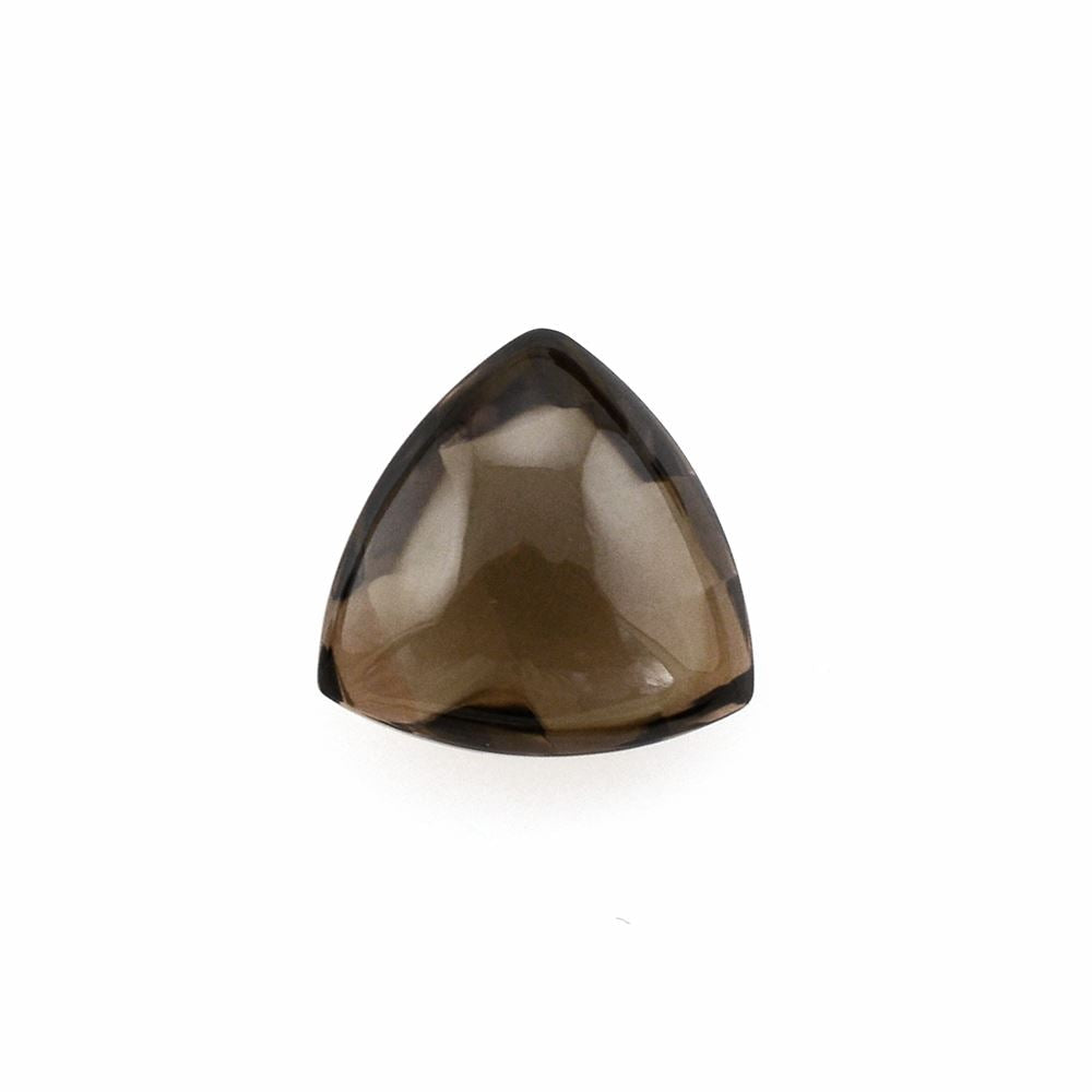 SMOKY QUARTZ BUFFTOP CHECKER CUT BACK TRILLION 10MM 3.38Cts.