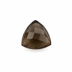 SMOKY QUARTZ BUFFTOP CHECKER CUT BACK TRILLION 10MM 3.38Cts.