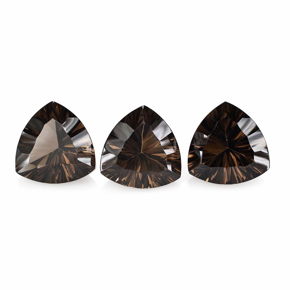 SMOKY QUARTZ CONCAVE CUT TRILLION 14MM 8.30Cts.