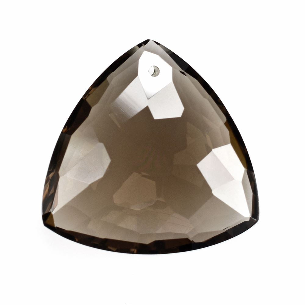 SMOKY QUARTZ HAMMERED CUT BRIOLETTE TRILLION (FULL DRILL) 25MM 30.00 Cts.