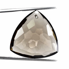 SMOKY QUARTZ HAMMERED CUT BRIOLETTE TRILLION (FULL DRILL) 25MM 30.00 Cts.