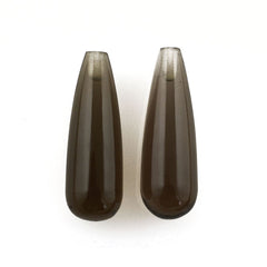 SMOKY QUARTZ PLAIN DROPS (HALF DRILL) 18X6MM 4.60Cts.