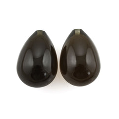 SMOKY QUARTZ PLAIN DROPS (HALF DRILL) 18X13MM 20.04Cts.
