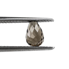 SMOKY QUARTZ FACETED DROPS (HALF DRILL) 7X5MM 1.24Cts.