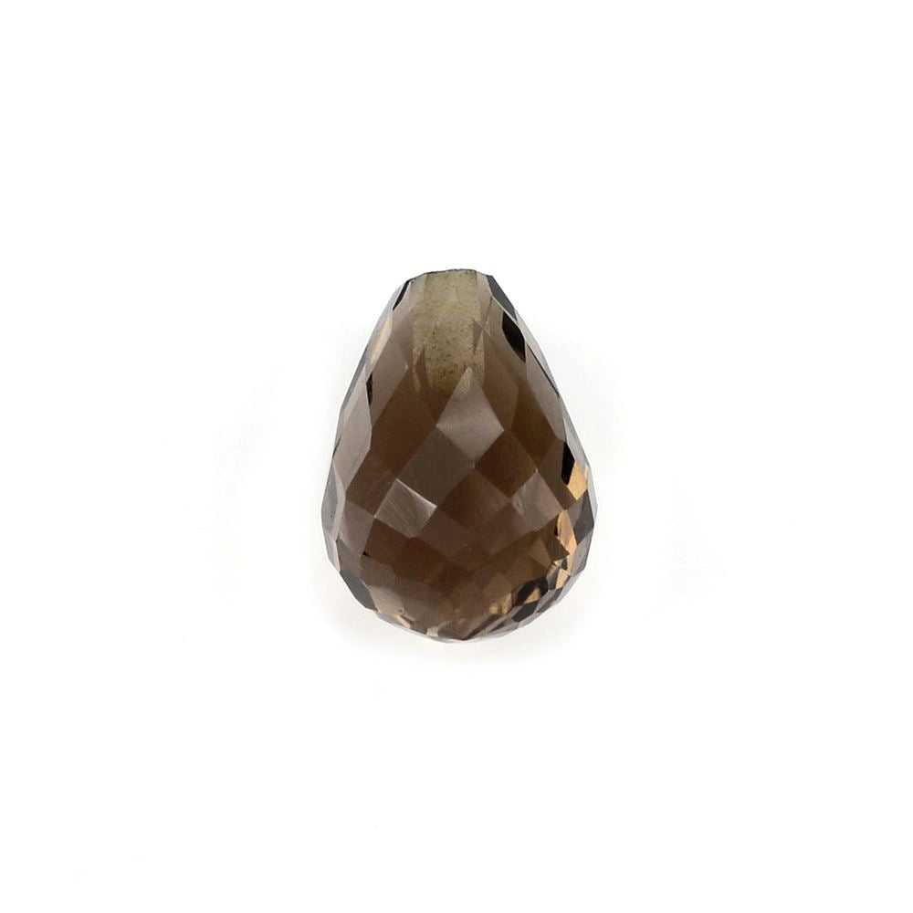 SMOKY QUARTZ FACETED DROPS (HALF DRILL) 8X6MM 2.01Cts.