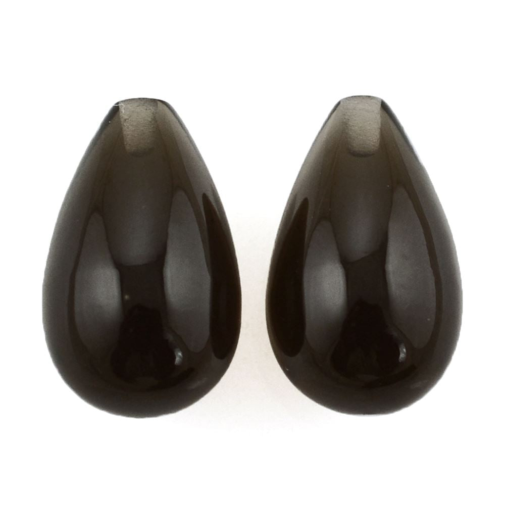 SMOKY QUARTZ PLAIN DROPS (HALF DRILL) 13X8MM 5.61Cts.