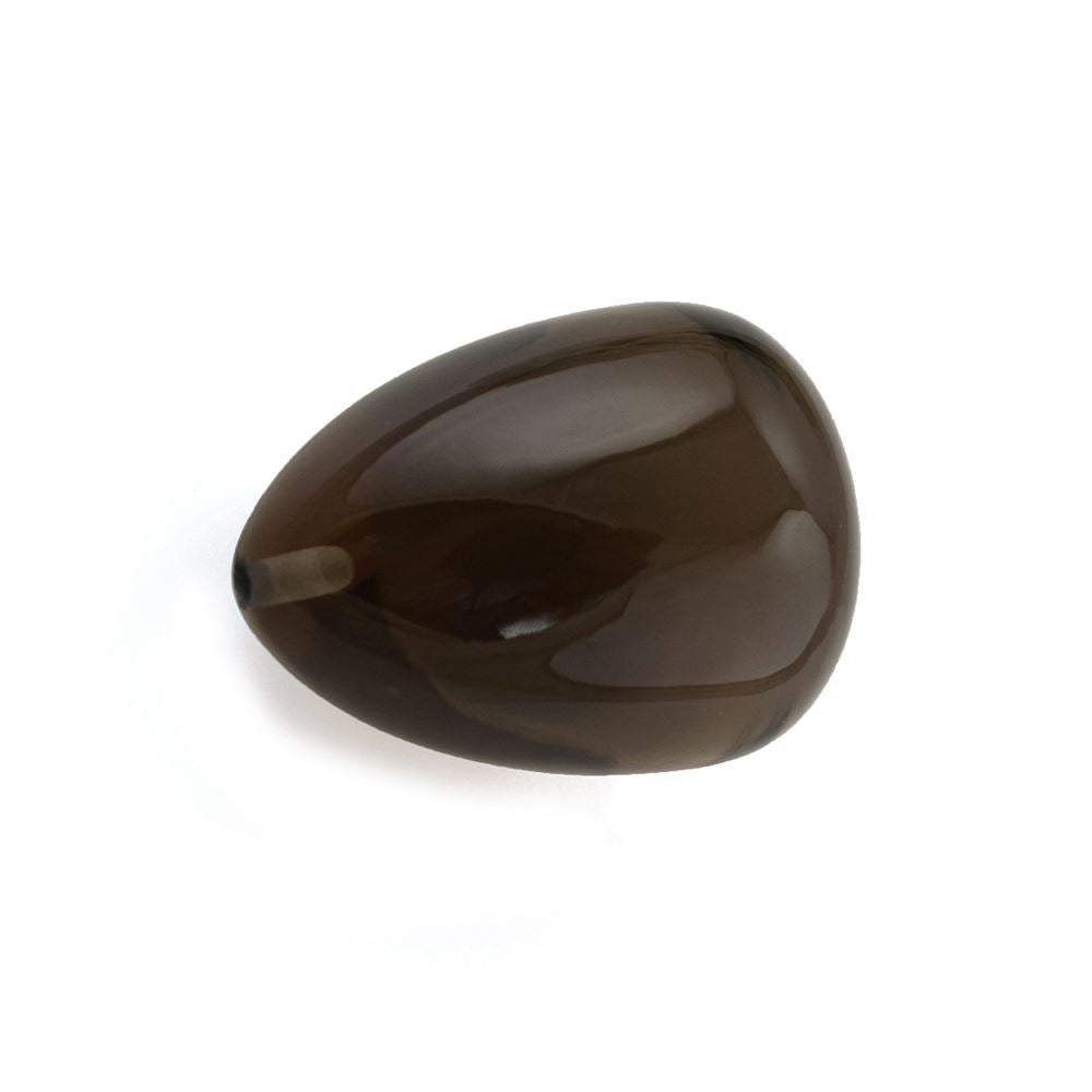 SMOKY QUARTZ PLAIN EGG DROPS (HALF DRILL) 20X15MM 31.91Cts.