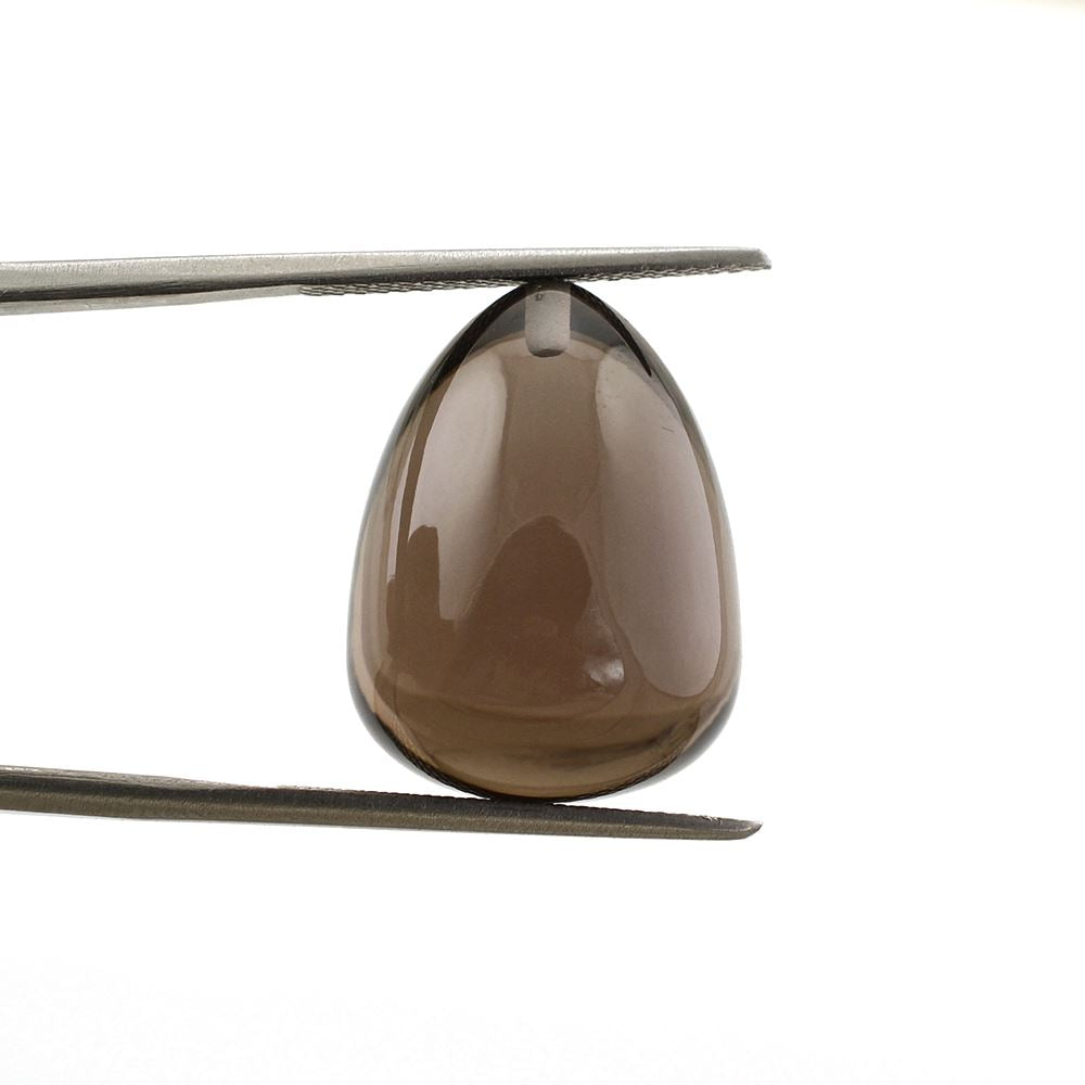 SMOKY QUARTZ PLAIN EGG DROPS (HALF DRILL) 20X15MM 31.91Cts.