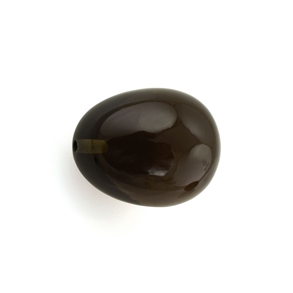 SMOKY QUARTZ PLAIN EGG DROPS (HALF DRILL) 16X13MM 19.42Cts.