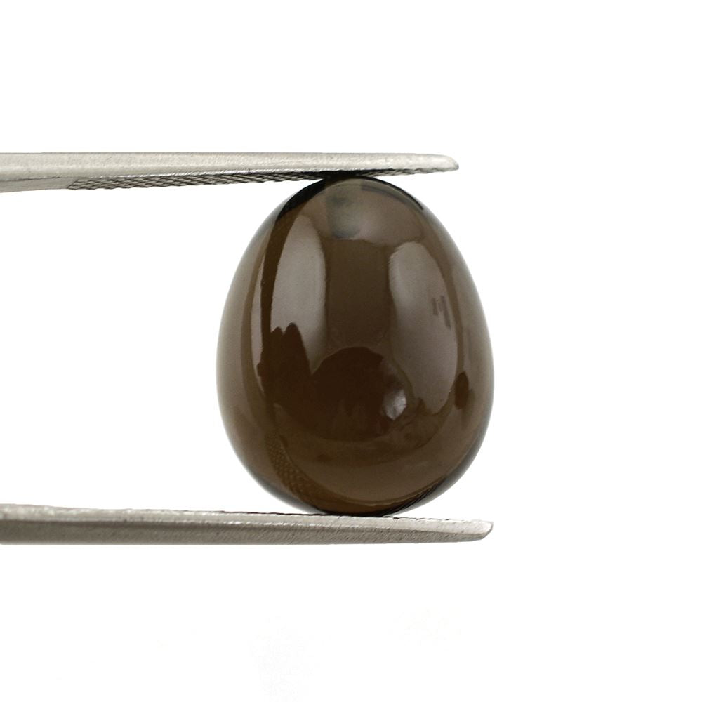 SMOKY QUARTZ PLAIN EGG DROPS (HALF DRILL) 16X13MM 19.42Cts.
