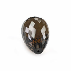 SMOKY QUARTZ FACETED DROPS (HALF DRILL) 24X16MM 42.16Cts.