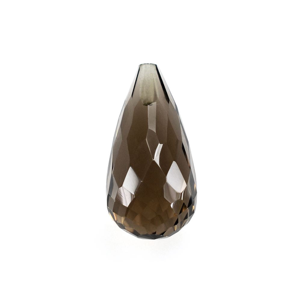 SMOKY QUARTZ FACETED DROPS (HALF DRILL) 14X7MM 4.33Cts.