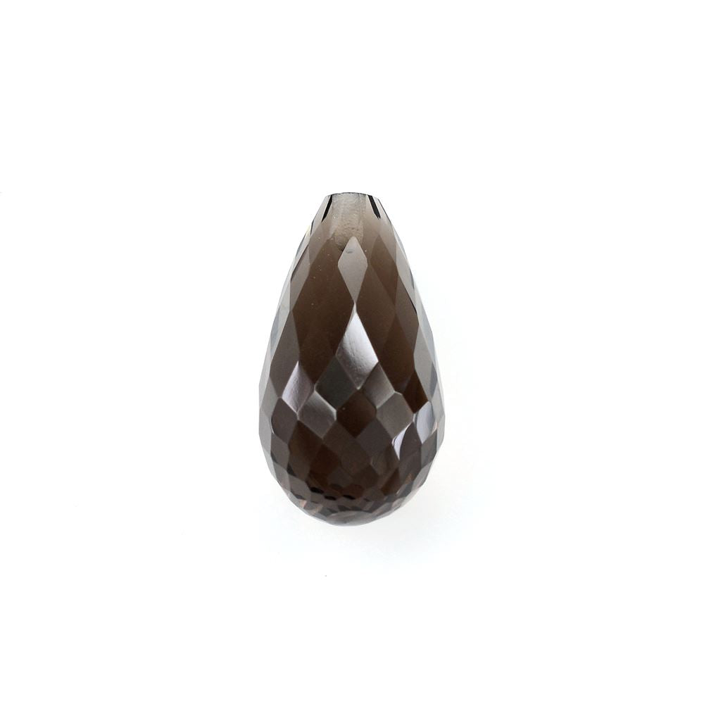 SMOKY QUARTZ FACETED DROPS (HALF DRILL) 15X8MM 6.83Cts.