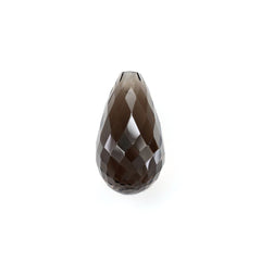 SMOKY QUARTZ FACETED DROPS (HALF DRILL) 15X8MM 6.83Cts.