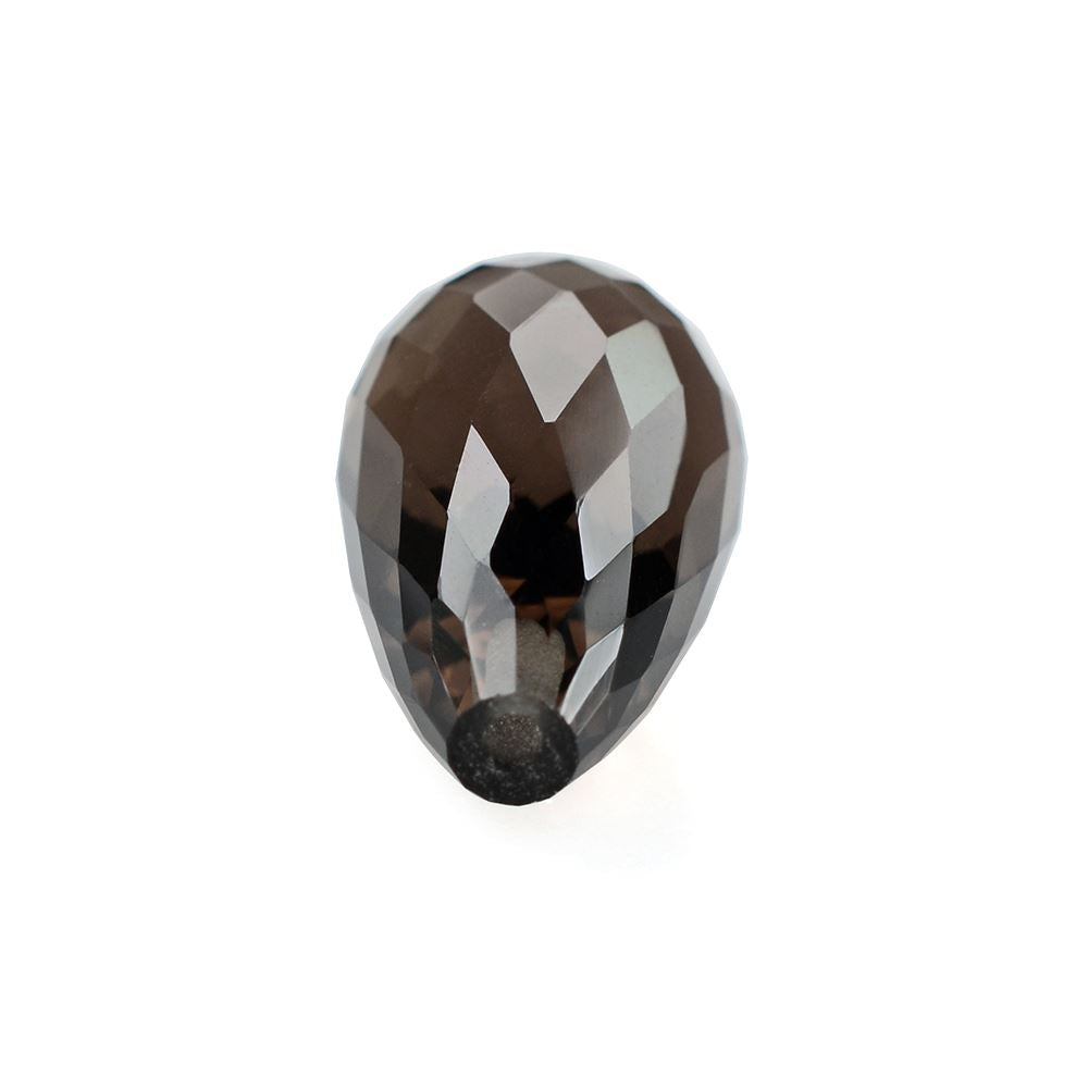 SMOKY QUARTZ FACETED DROPS (HALF DRILL) 15X8MM 6.83Cts.