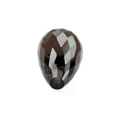 SMOKY QUARTZ FACETED DROPS (HALF DRILL) 15X8MM 6.83Cts.