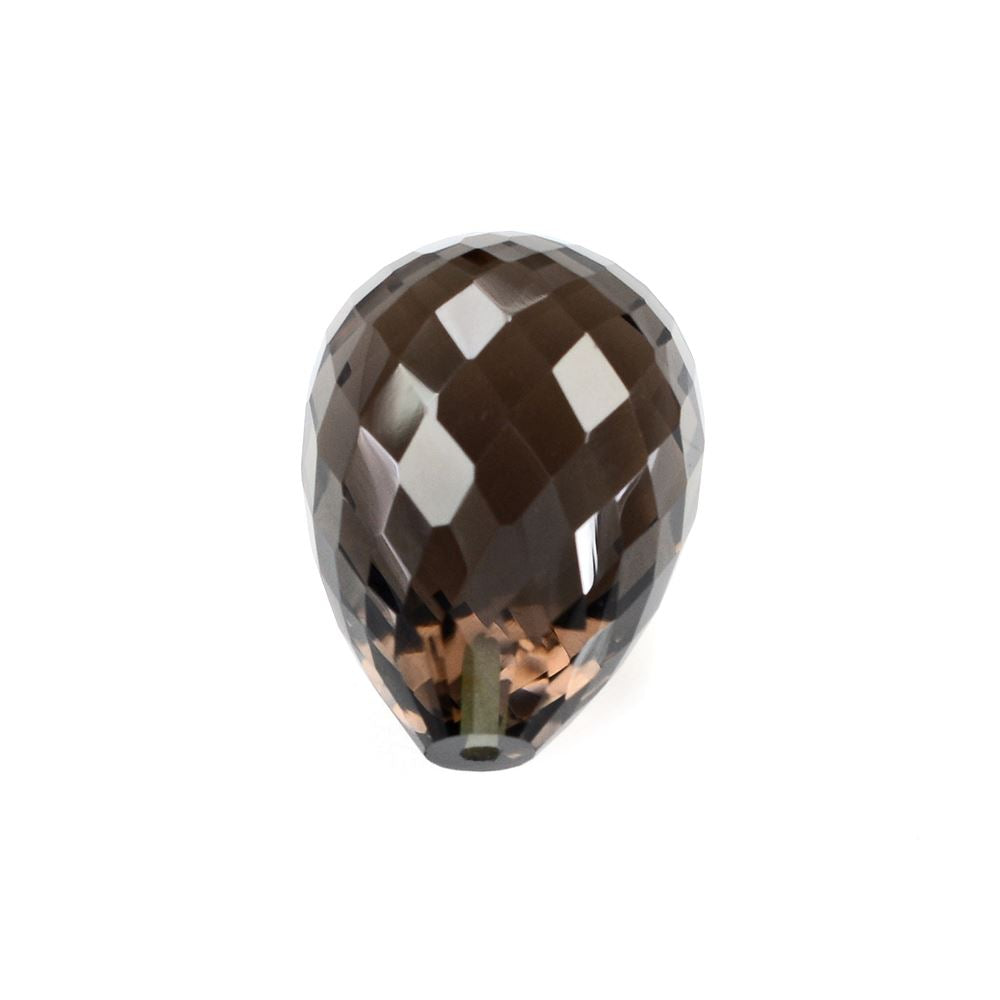 SMOKY QUARTZ FACETED DROPS (HALF DRILL) 16X12MM 15.86Cts.