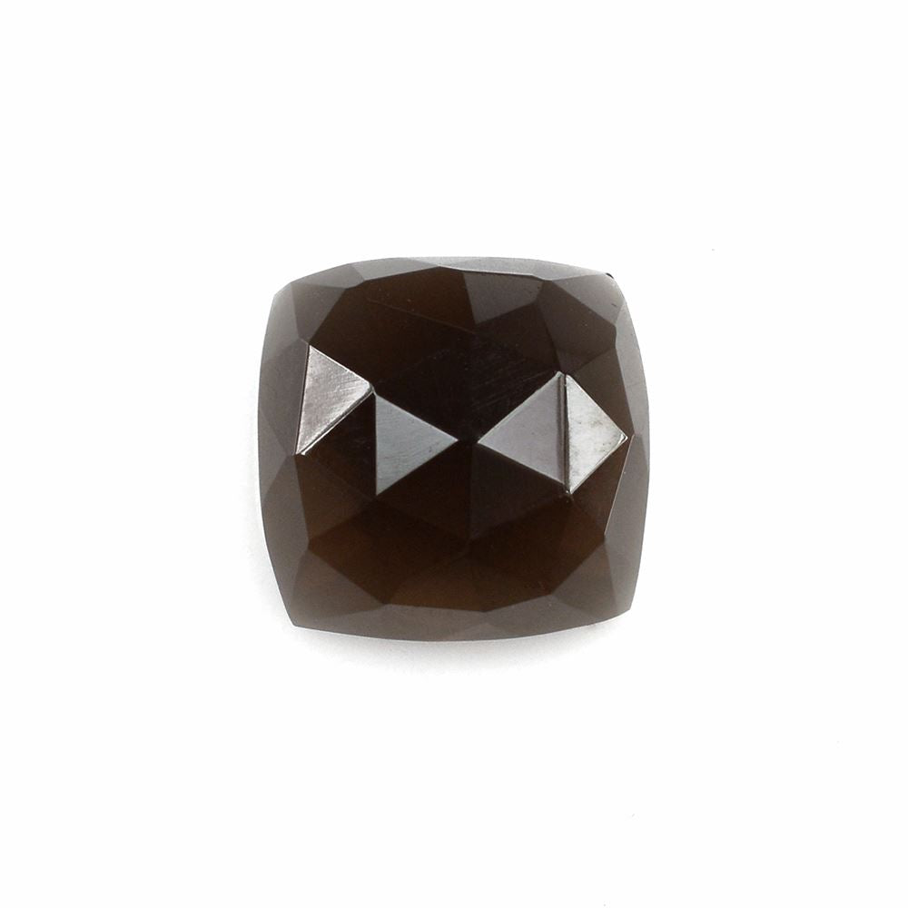 SMOKY QUARTZ ROSE CUT CUSHION CAB 11MM 5.90Cts.