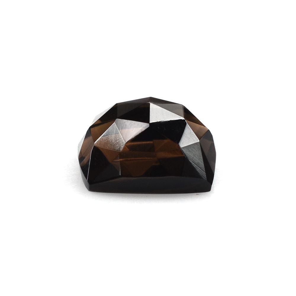SMOKY QUARTZ ROSE CUT CUSHION CAB 11MM 5.90Cts.