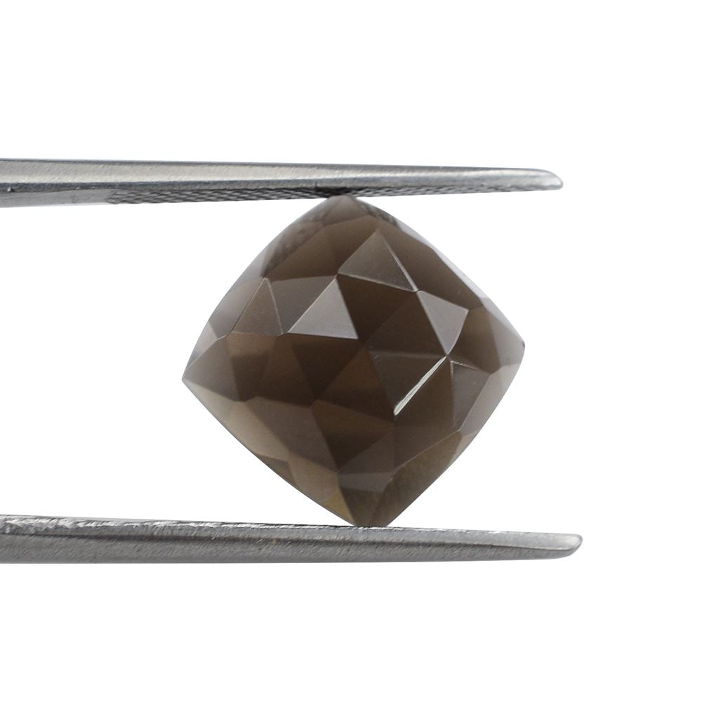 SMOKY QUARTZ ROSE CUT CUSHION CAB 11MM 5.90Cts.