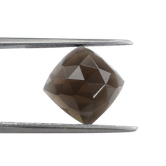SMOKY QUARTZ ROSE CUT CUSHION CAB 11MM 5.90Cts.
