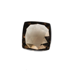 SMOKY QUARTZ ROSE CUT CUSHION CAB 11MM 6.10Cts.