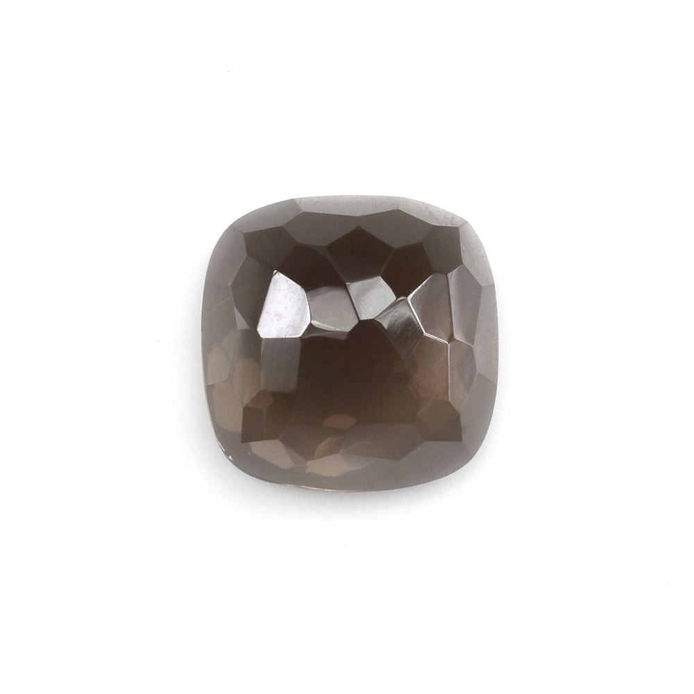 SMOKY QUARTZ IRREGULAR CUT CUSHION CAB 12MM 7.08Cts.