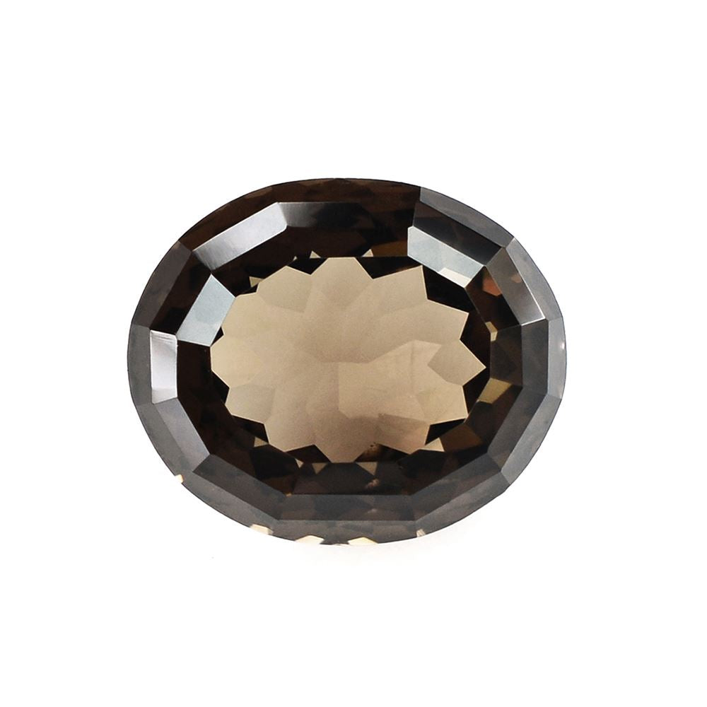 SMOKY QUARTZ STEP CUT ON TOP OVAL 12X10MM 5.90Cts.