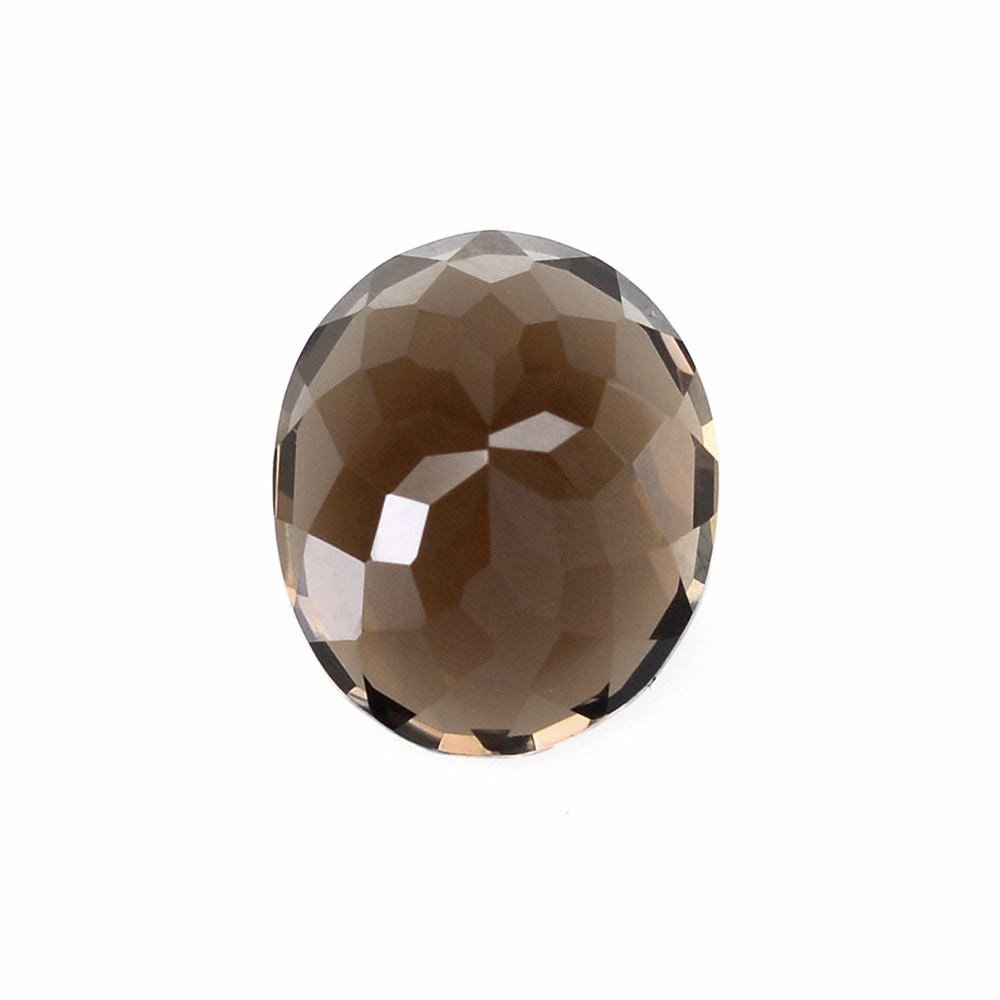 SMOKY QUARTZ STEP CUT ON TOP OVAL 12X10MM 5.90Cts.