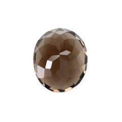 SMOKY QUARTZ STEP CUT ON TOP OVAL 12X10MM 5.90Cts.