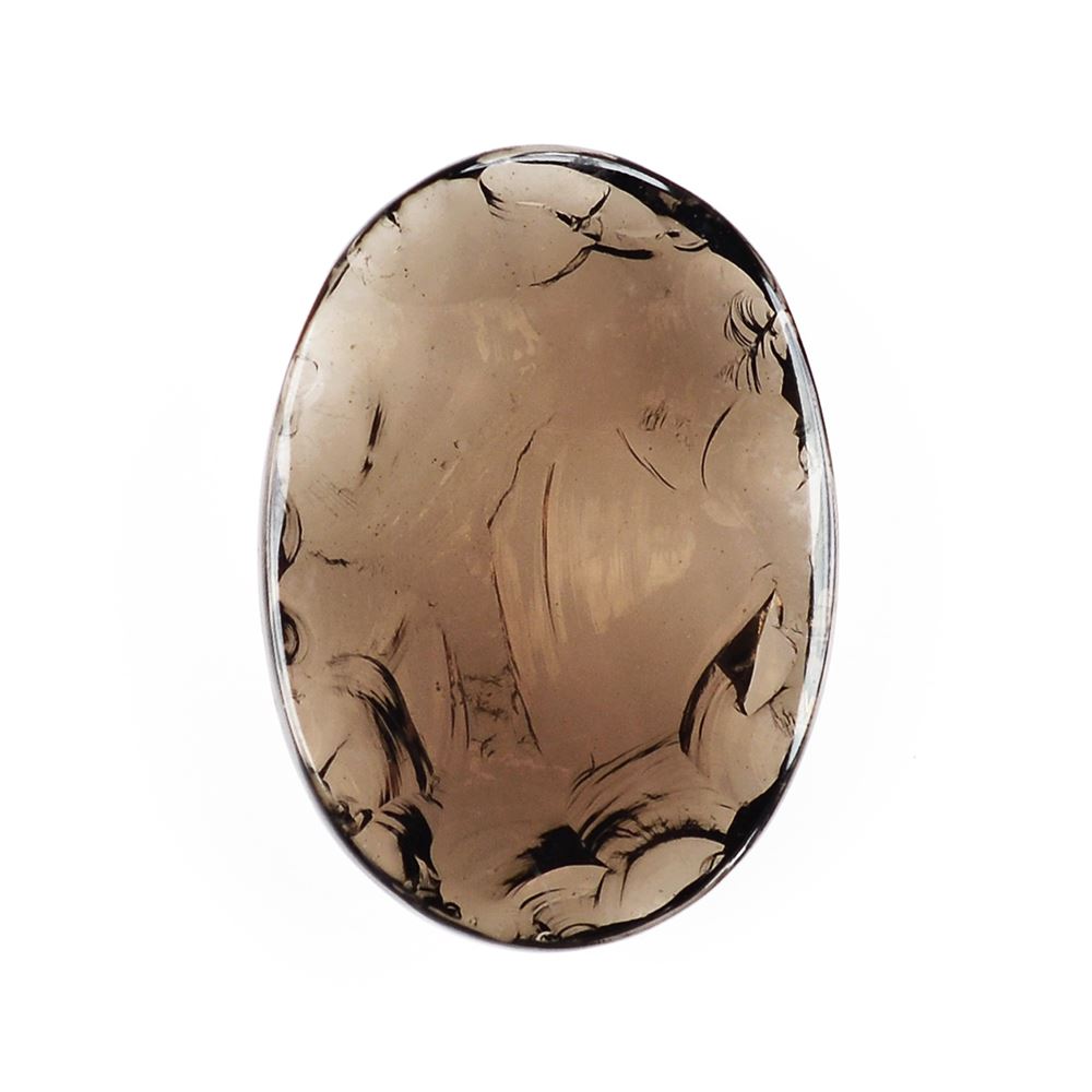 SMOKY QUARTZ ROUGHTOP OVAL CAB 18X13MM 8.70Cts.