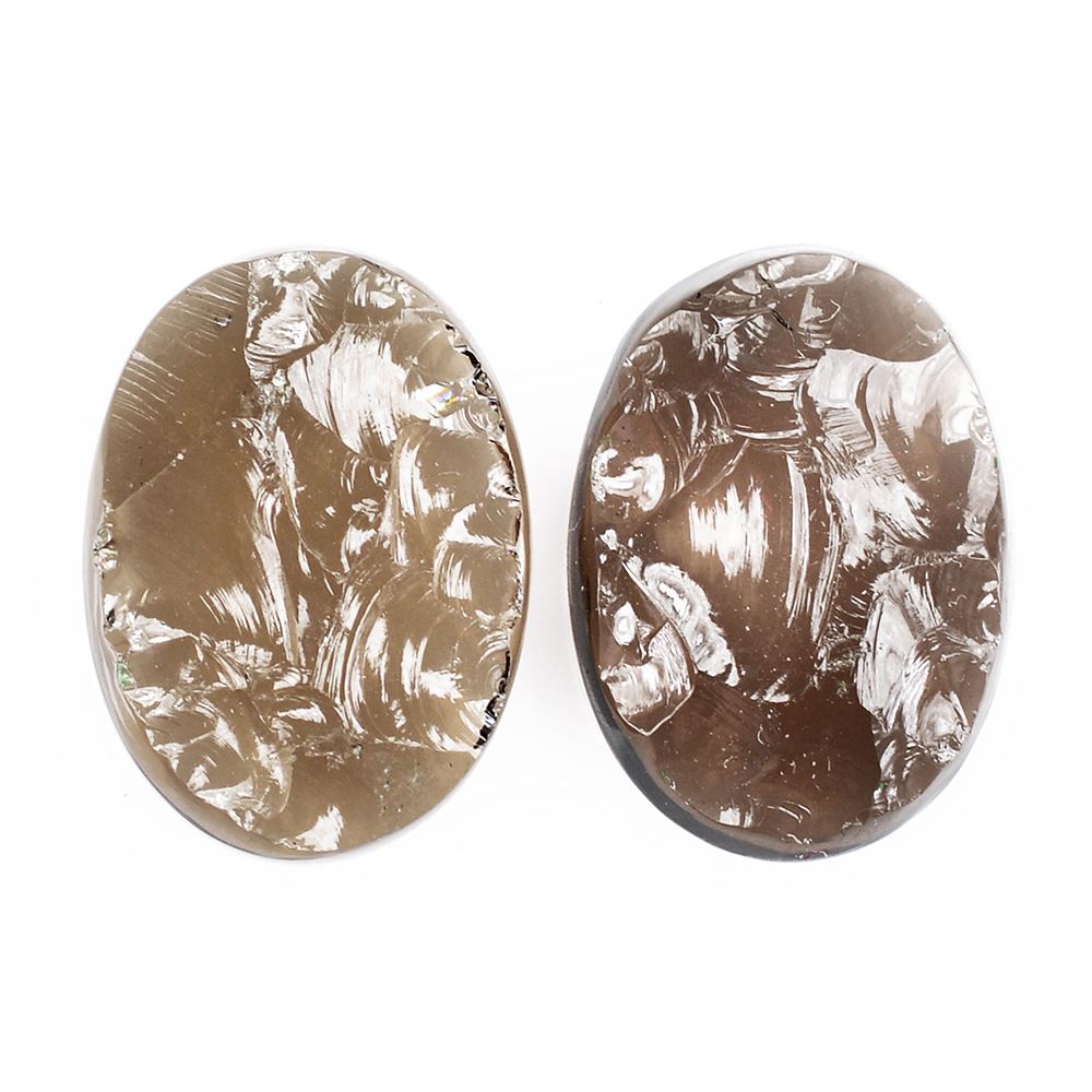 SMOKY QUARTZ ROUGHTOP OVAL CAB 18X13MM 8.70Cts.