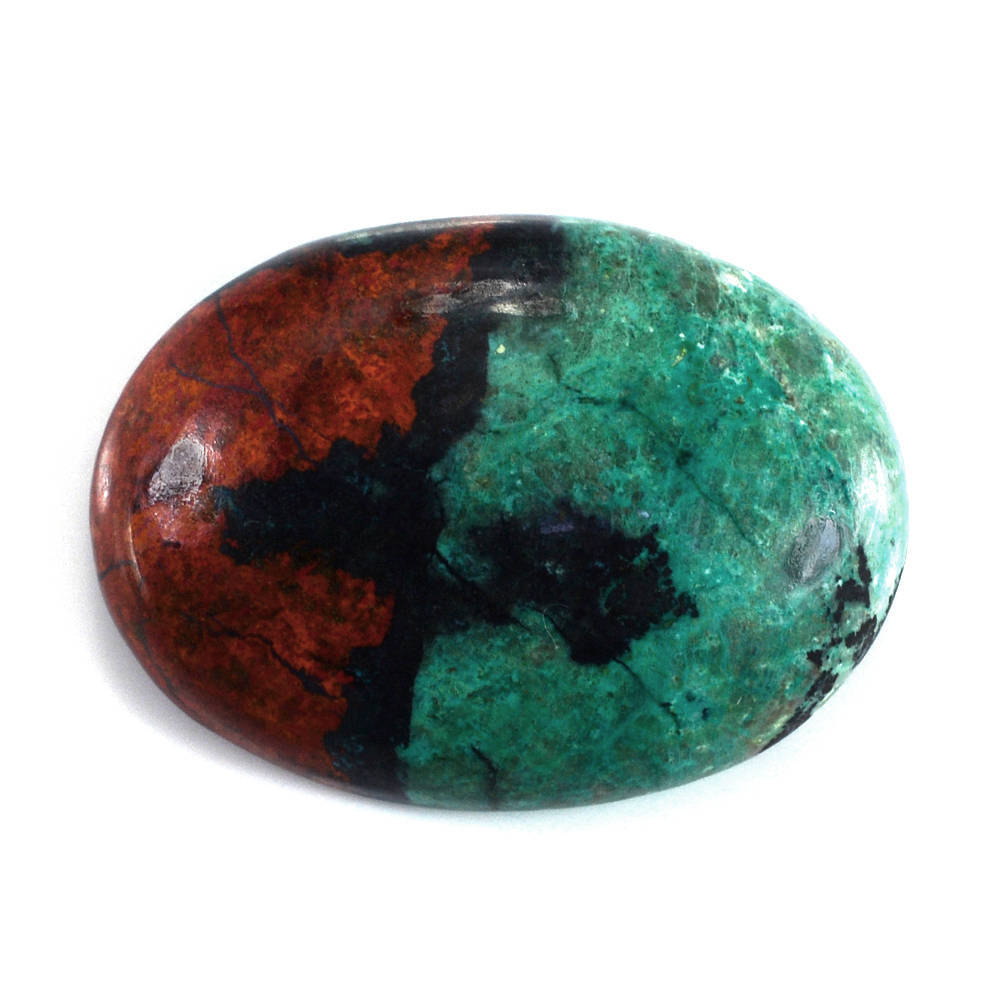 SUNSET CHRYSOCOLLA PLAIN OVAL CAB 30X22MM 41.60 Cts.