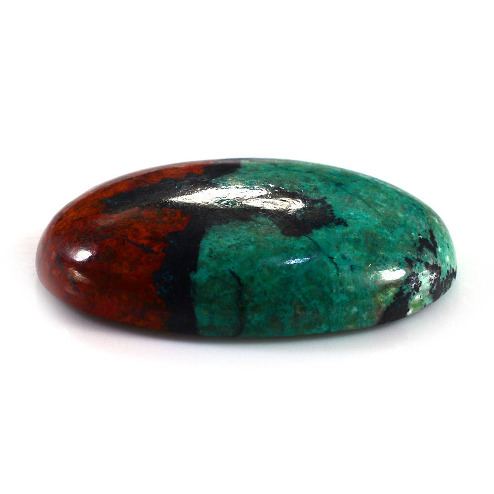 SUNSET CHRYSOCOLLA PLAIN OVAL CAB 30X22MM 41.60 Cts.