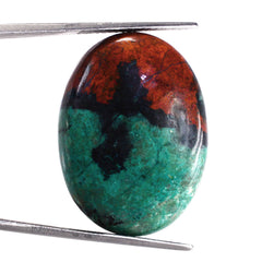 SUNSET CHRYSOCOLLA PLAIN OVAL CAB 30X22MM 41.60 Cts.