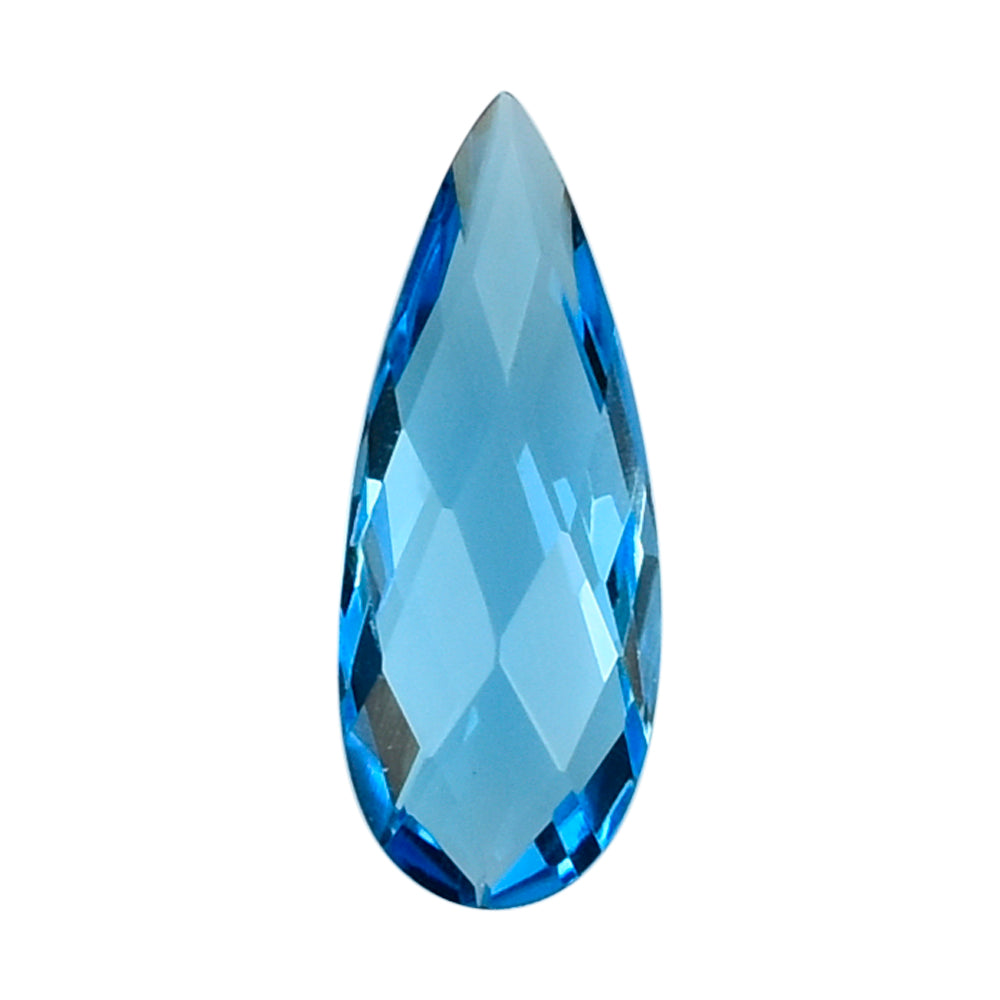 SWISS BLUE TOPAZ BRIOLETTE PEAR 18x7MM 4.80 Cts.