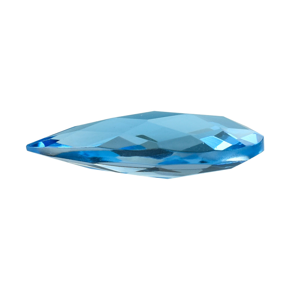 SWISS BLUE TOPAZ BRIOLETTE PEAR 18x7MM 4.80 Cts.