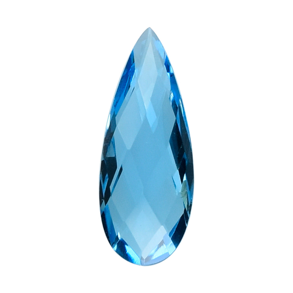 SWISS BLUE TOPAZ BRIOLETTE PEAR 18x7MM 4.80 Cts.