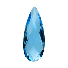 SWISS BLUE TOPAZ BRIOLETTE PEAR 18x7MM 4.80 Cts.