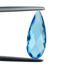 SWISS BLUE TOPAZ BRIOLETTE PEAR 18x7MM 4.80 Cts.