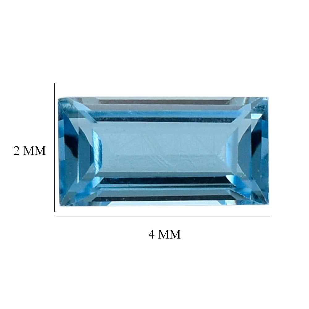 SWISS BLUE TOPAZ CUT BAGUETTE 4X2MM 0.12 Cts.