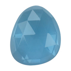 SWISS BLUE TOPAZ CUT ROSE CUT IRREGULAR TRILLION CAB 13X11MM 6.60 Cts.