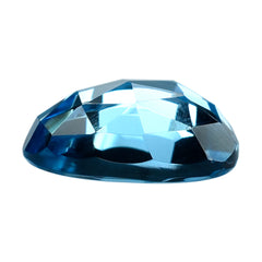 SWISS BLUE TOPAZ CUT ROSE CUT IRREGULAR TRILLION CAB 13X11MM 6.60 Cts.